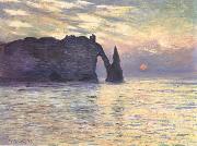 Claude Monet The Cliff,Etretat,Sunset Spain oil painting artist